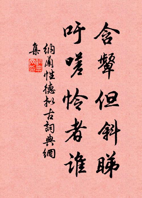 纳兰性德含颦但斜睇，吁嗟怜者谁书法作品欣赏