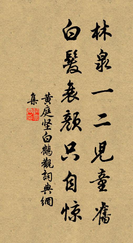 黄庭坚林泉一二儿童旧，白发衰颜只自惊书法作品欣赏
