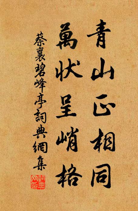 蔡襄青山正相同，万状呈峭格书法作品欣赏