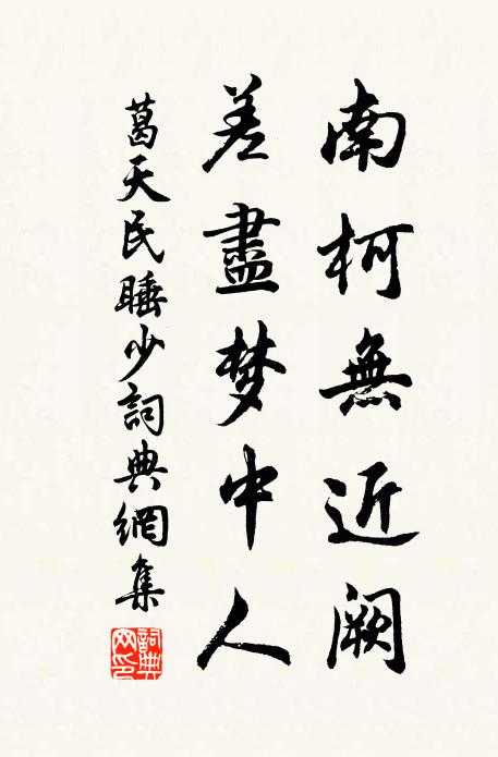 葛天民南柯无近阙，差尽梦中人书法作品欣赏