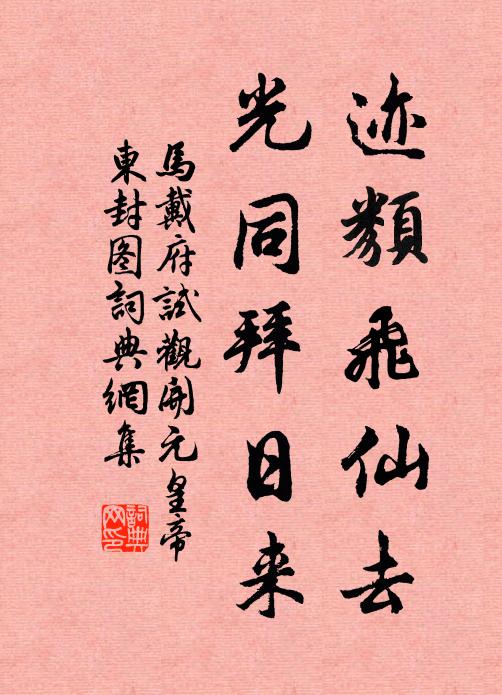 马戴迹类飞仙去，光同拜日来书法作品欣赏