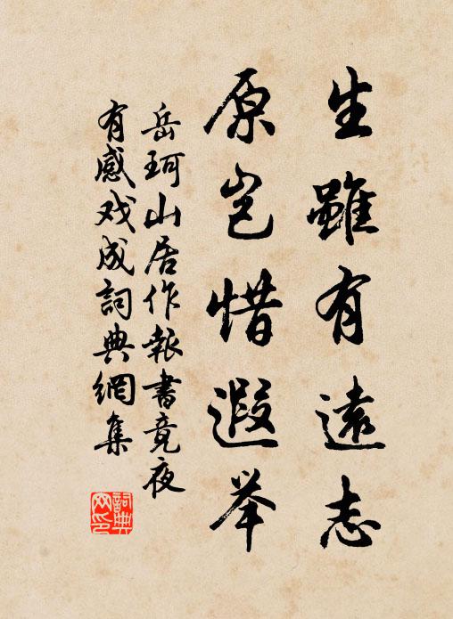 岳珂生虽有远志，原岂惜遐举书法作品欣赏