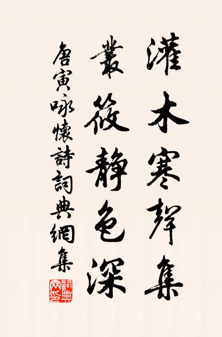唐寅灌木寒声集，丛筱静色深书法作品欣赏
