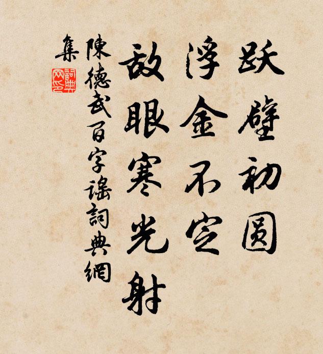 陈德武跃壁初圆，浮金不定，敌眼寒光射书法作品欣赏
