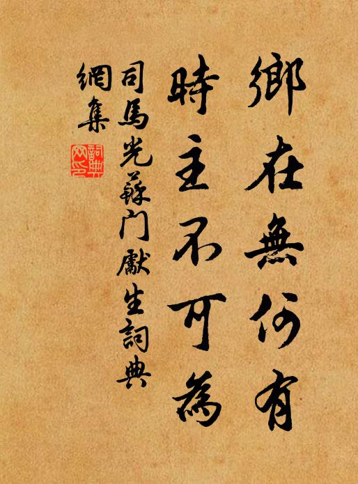司马光乡在无何有，时主不可为书法作品欣赏