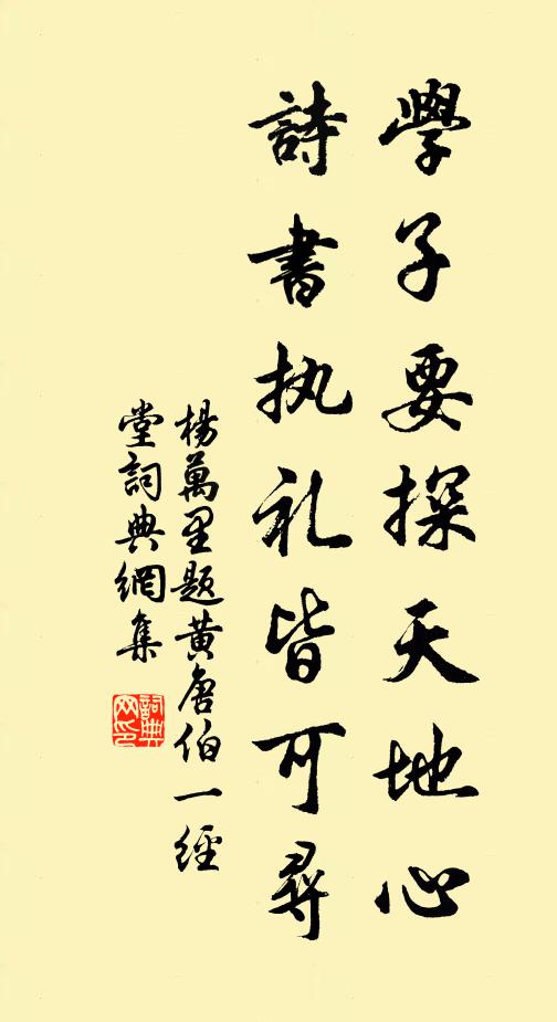 杨万里学子要探天地心，诗书执礼皆可寻书法作品欣赏