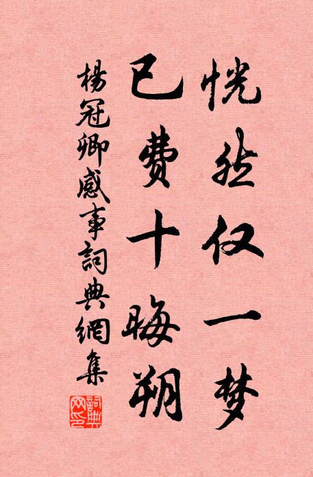杨冠卿恍然仅一梦，已费十晦朔书法作品欣赏