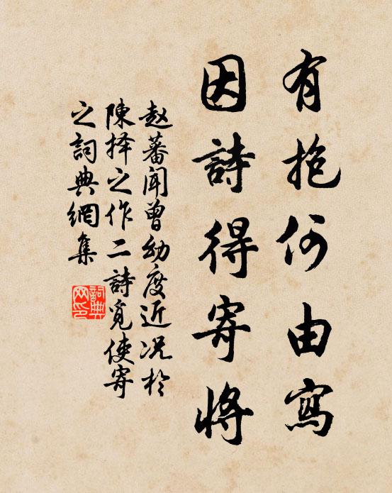 赵蕃有抱何由写，因诗得寄将书法作品欣赏