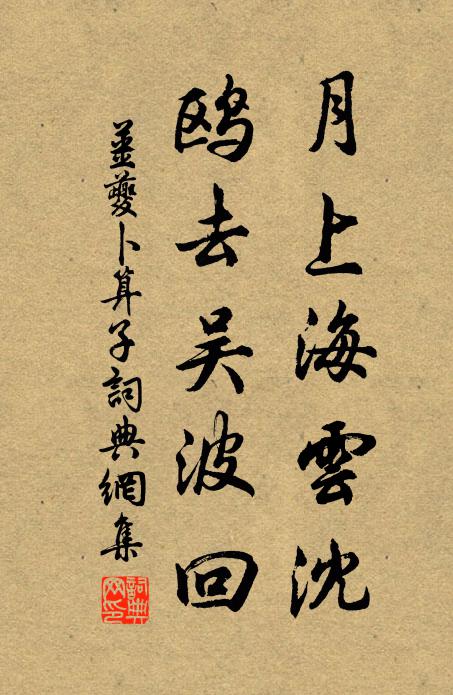 姜夔月上海云沈，鸥去吴波回书法作品欣赏