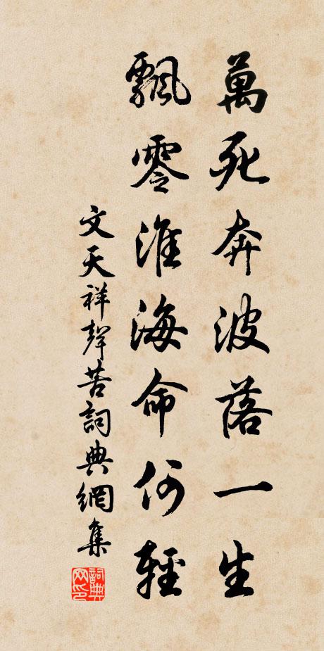 文天祥万死奔波落一生，飘零淮海命何轻书法作品欣赏