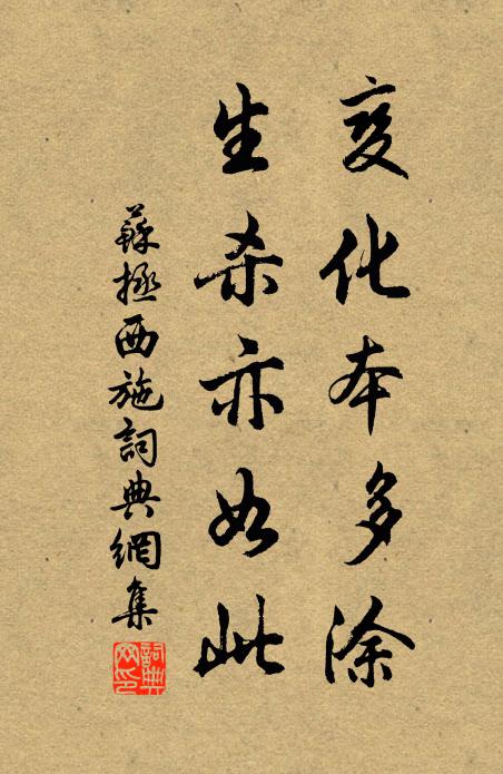 苏拯变化本多涂，生杀亦如此书法作品欣赏