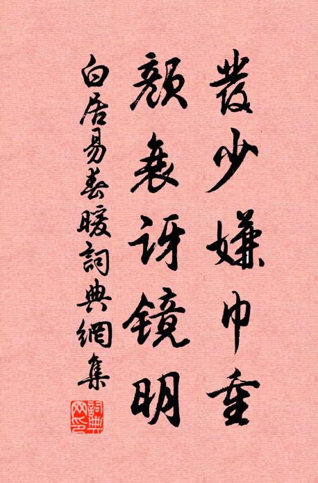 白居易发少嫌巾重，颜衰讶镜明书法作品欣赏