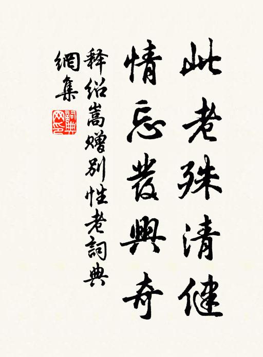 释绍嵩此老殊清健，情忘发兴奇书法作品欣赏