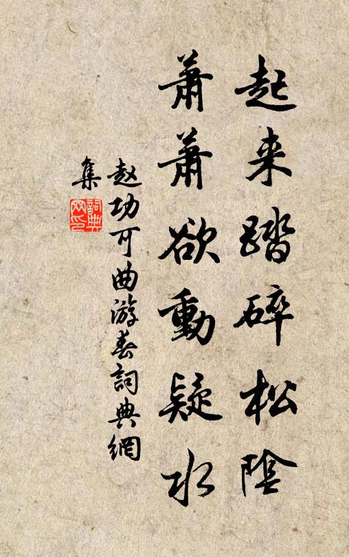 赵功可起来踏碎松阴，萧萧欲动疑水书法作品欣赏