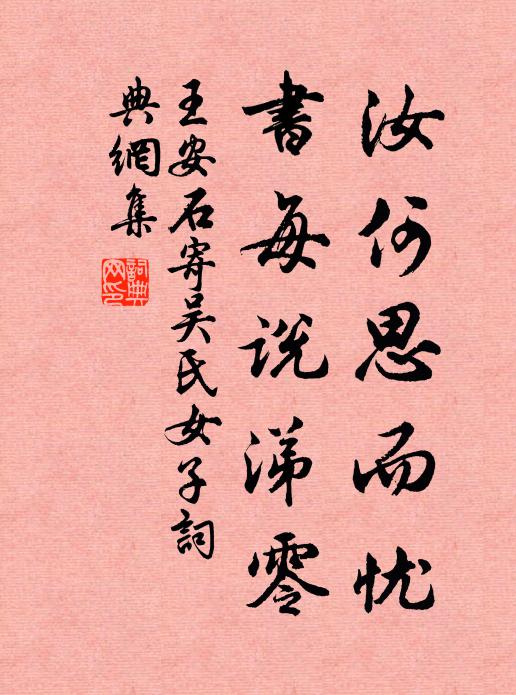 王安石汝何思而忧,书每说涕零书法作品欣赏