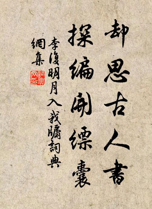 李复却思古人书，探编开缥囊书法作品欣赏