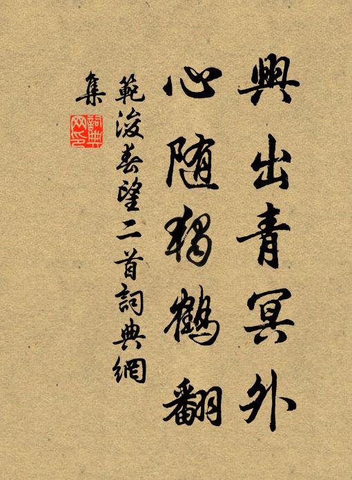 范浚兴出青冥外，心随独鹤翻书法作品欣赏