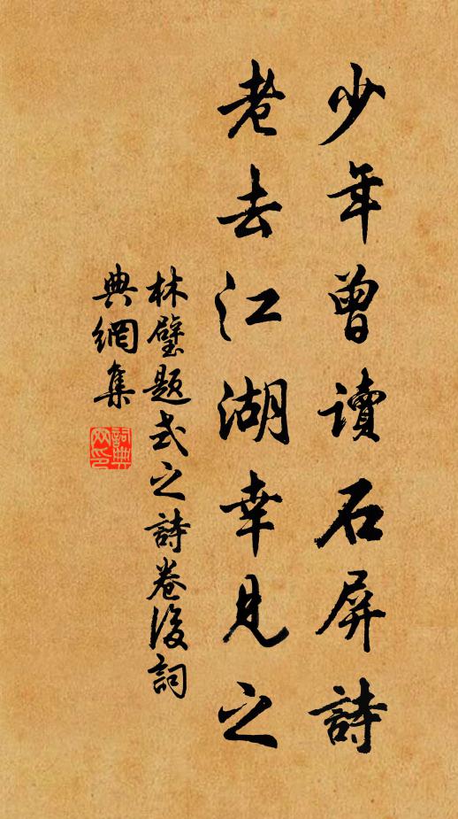 林璧少年曾读石屏诗，老去江湖幸见之书法作品欣赏
