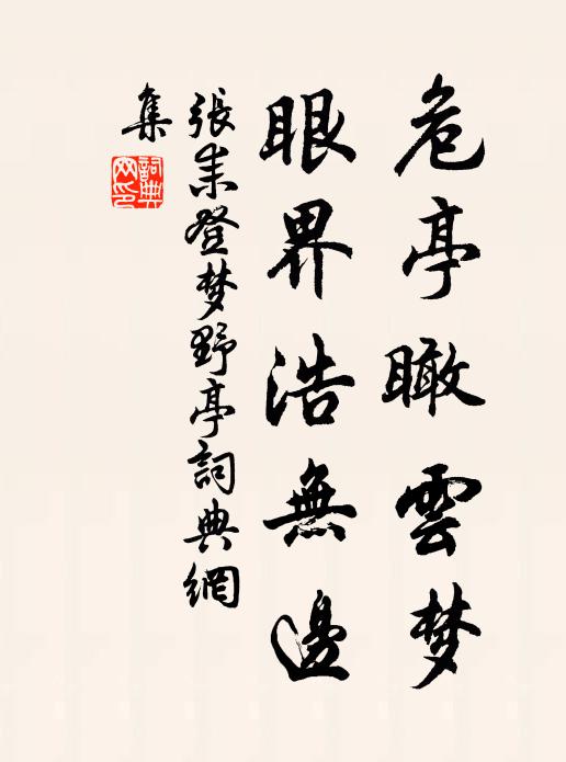 张耒危亭瞰云梦，眼界浩无边书法作品欣赏