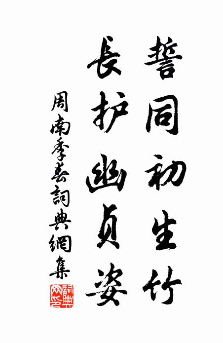 周南誓同初生竹，长护幽贞姿书法作品欣赏