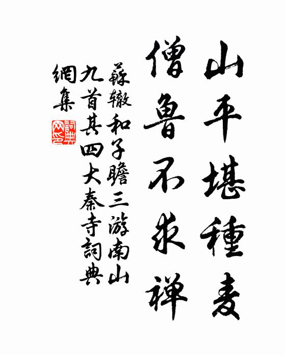 苏辙山平堪种麦，僧鲁不求禅书法作品欣赏