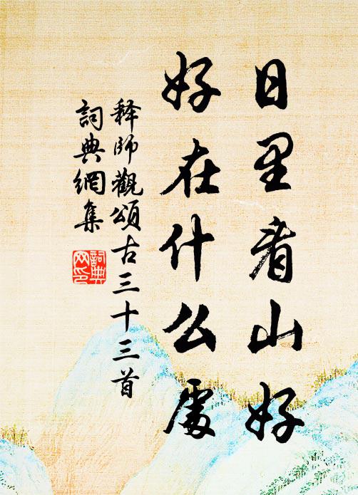 释师观日里看山好，好在什么处书法作品欣赏