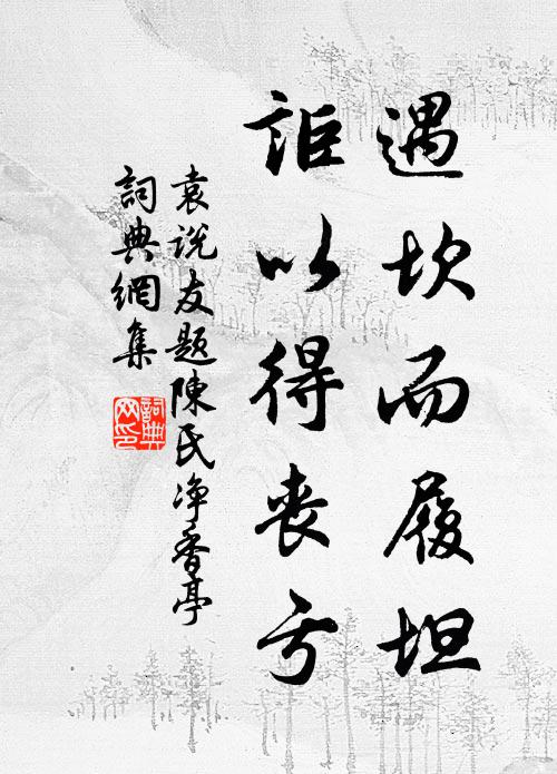 袁说友遇坎而履坦，讵以得丧亏书法作品欣赏