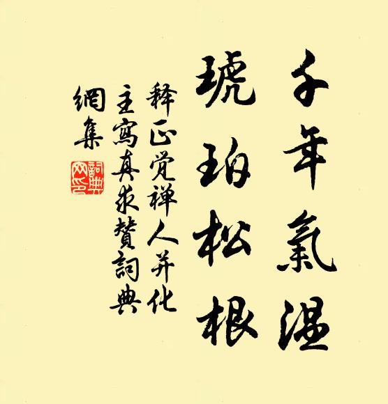 释正觉千年气温，琥珀松根书法作品欣赏