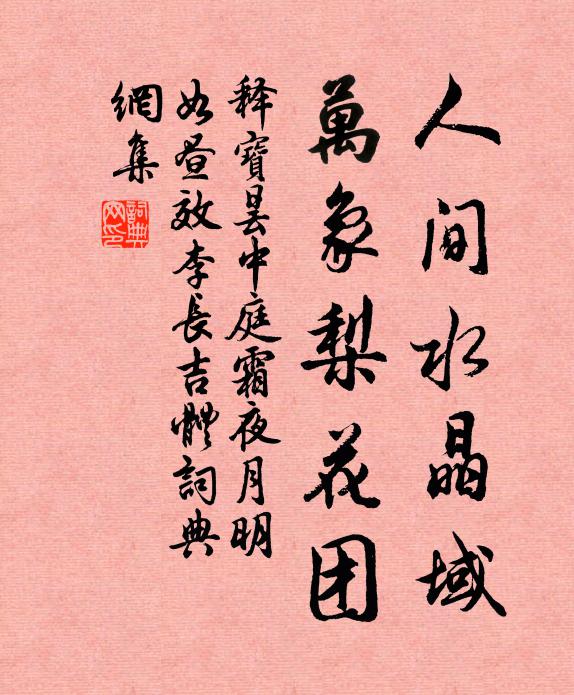释宝昙人间水晶域，万象梨花团书法作品欣赏