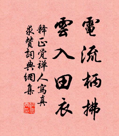 释正觉电流柄拂，云入田衣书法作品欣赏