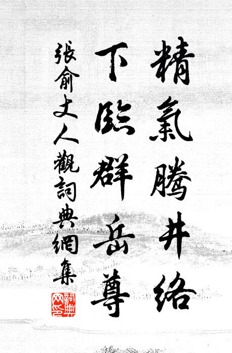 张俞精气腾井络，下临群岳尊书法作品欣赏