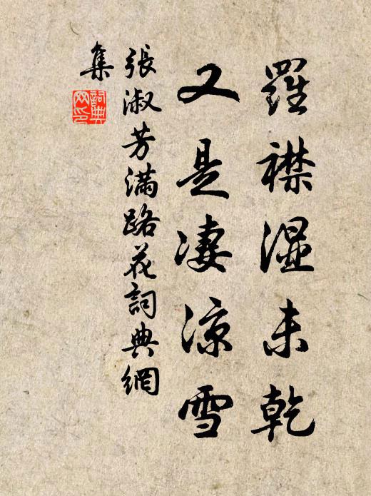 张淑芳罗襟湿未乾，又是凄凉雪书法作品欣赏