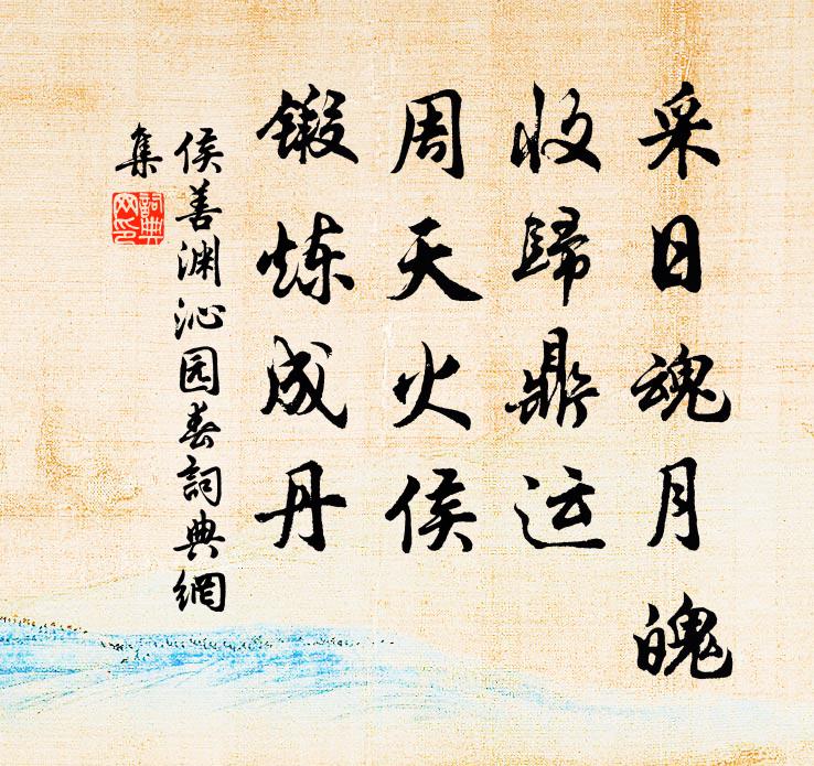 侯善渊采日魂月魄，收归鼎运，周天火侯，锻炼成丹书法作品欣赏