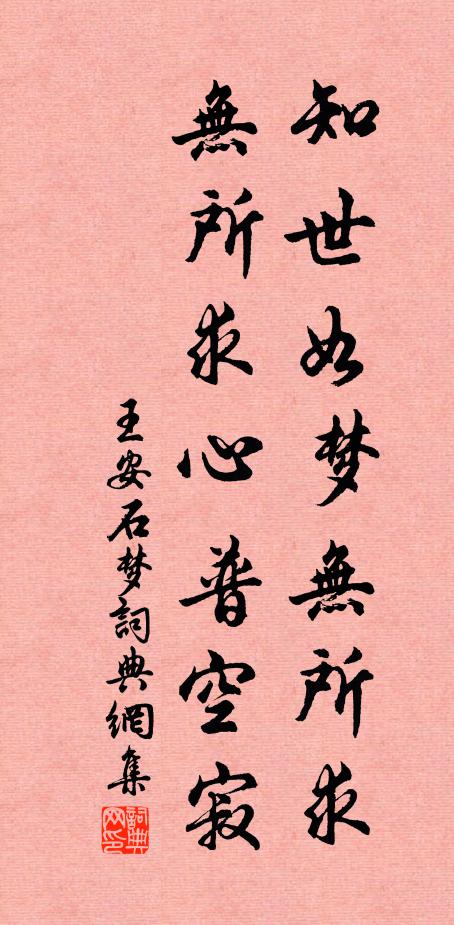 王安石知世如梦无所求，无所求心普空寂书法作品欣赏