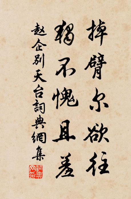 赵企掉臂尔欲往，独不愧且羞书法作品欣赏
