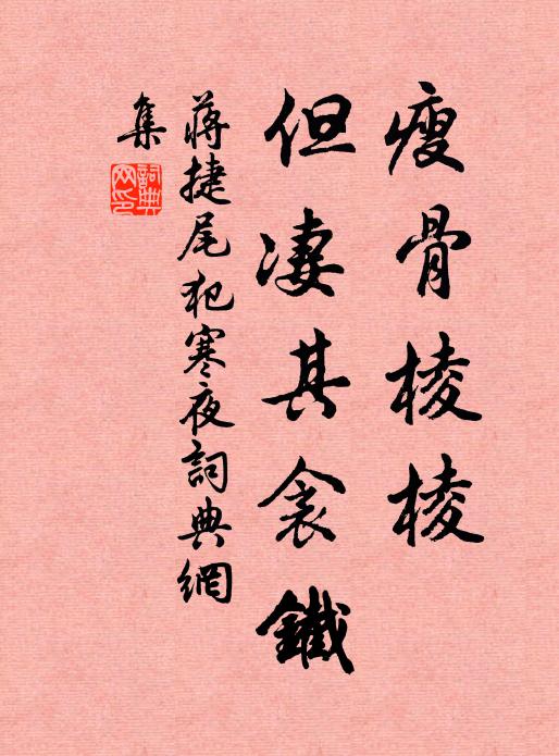 蒋捷瘦骨棱棱，但凄其衾铁书法作品欣赏