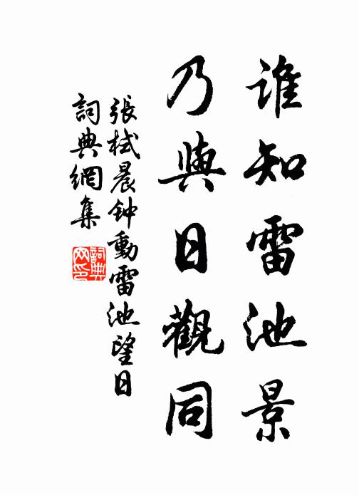 张栻谁知雷池景，乃与日观同书法作品欣赏