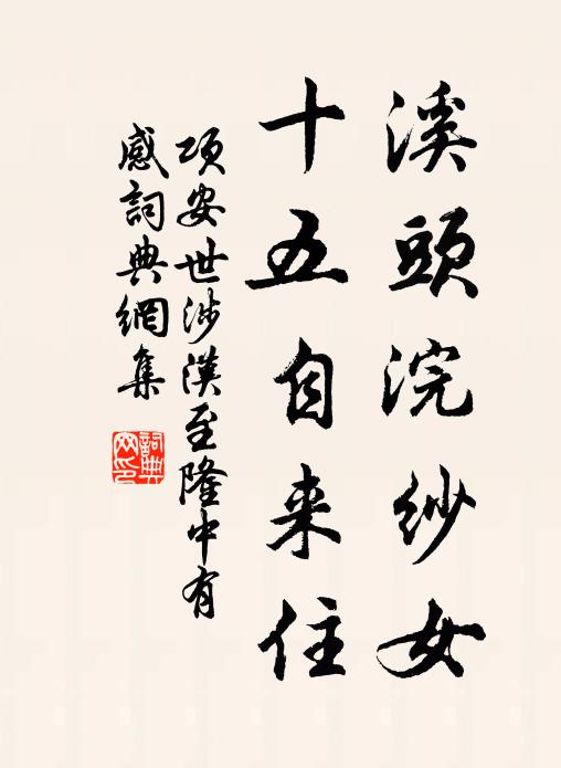 项安世溪头浣纱女，十五自来住书法作品欣赏