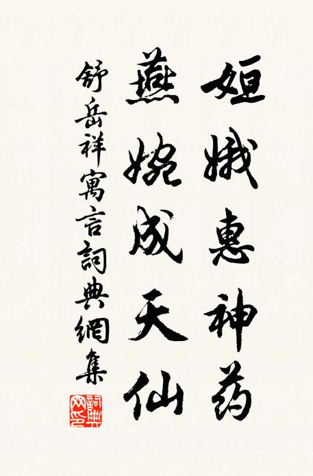 舒岳祥姮娥惠神药，燕婉成天仙书法作品欣赏