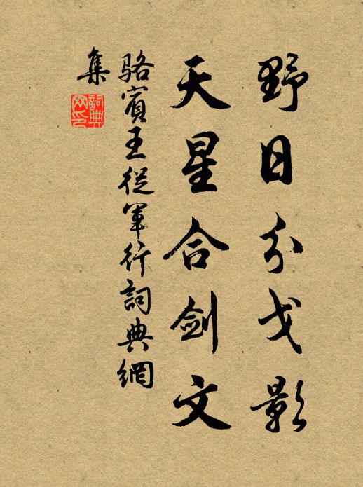 骆宾王野日分戈影，天星合剑文书法作品欣赏