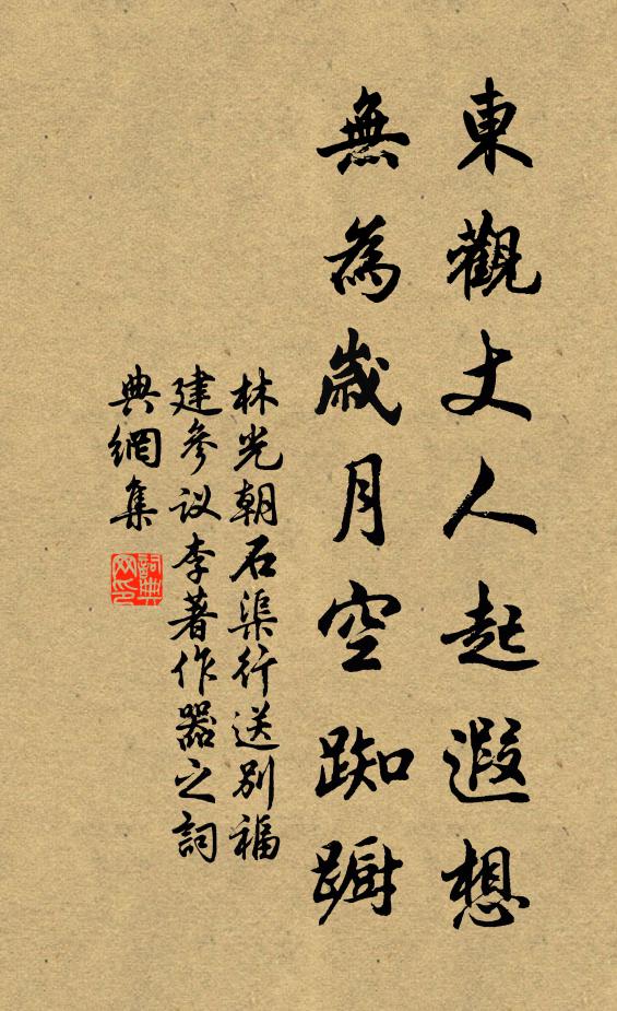 林光朝东观丈人起遐想，无为岁月空踟蹰书法作品欣赏
