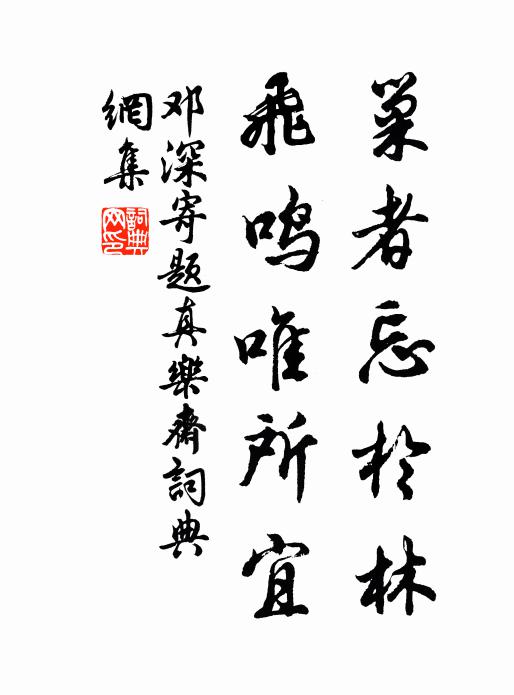 邓深巢者忘於林，飞鸣唯所宜书法作品欣赏