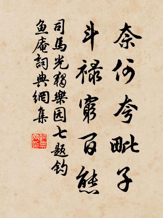 司马光奈何夸毗子，斗禄穷百态书法作品欣赏