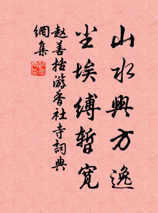 赵善括山水兴方逸，尘埃缚暂宽书法作品欣赏