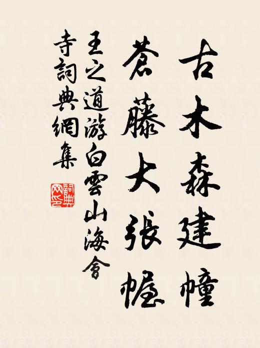 王之道古木森建幢,苍藤大张幄书法作品欣赏