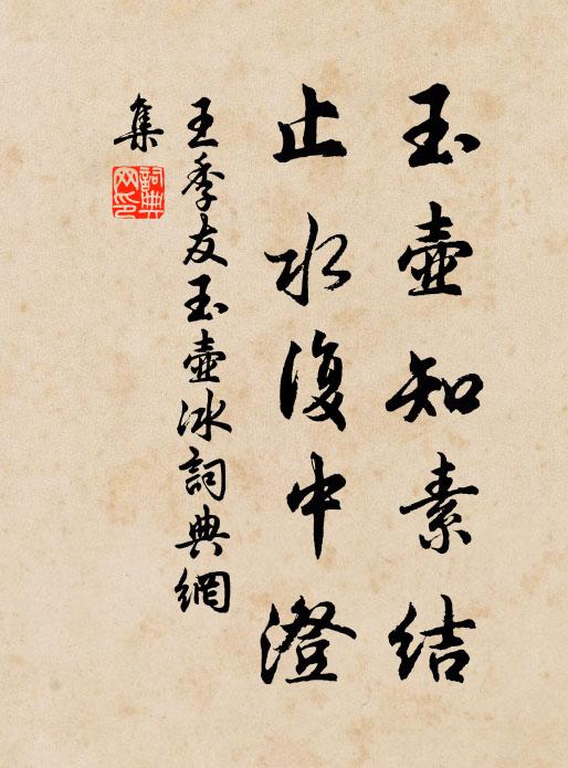 王季友玉壶知素结，止水复中澄书法作品欣赏