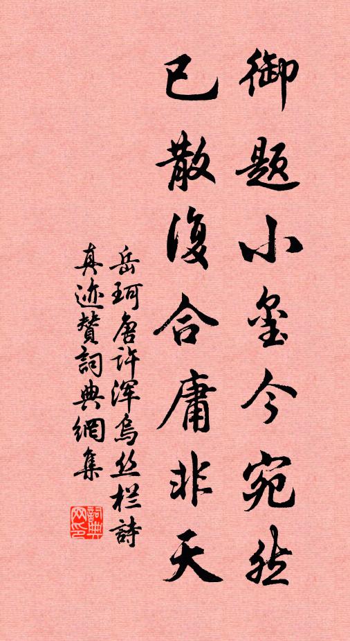 岳珂御题小玺今宛然，已散复合庸非天书法作品欣赏