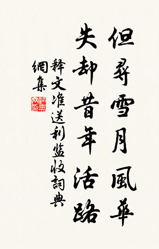 释文准但寻雪月风华，失却昔年活路书法作品欣赏