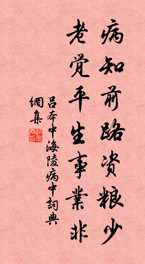 吕本中病知前路资粮少，老觉平生事业非书法作品欣赏