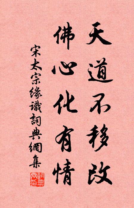 宋太宗天道不移改，佛心化有情书法作品欣赏